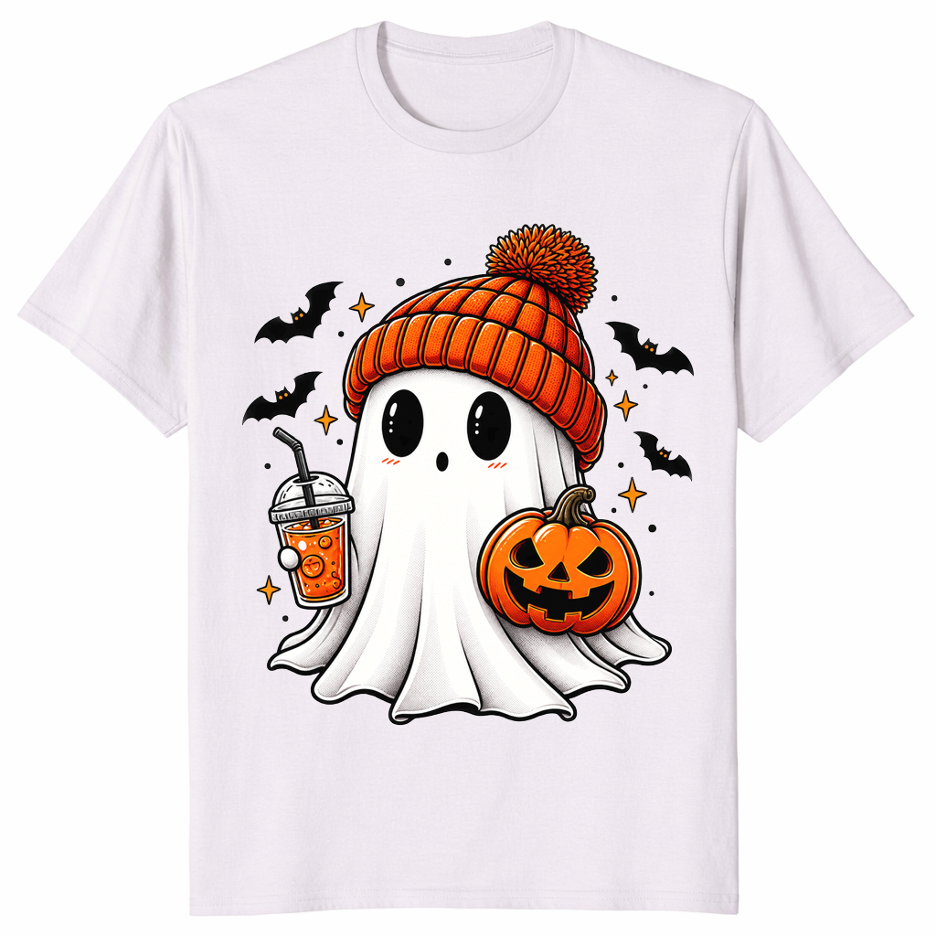 Cute ghost tee shirt ice grey