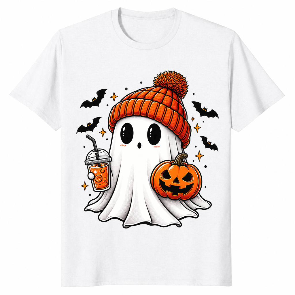 Cute ghost tee shirt white