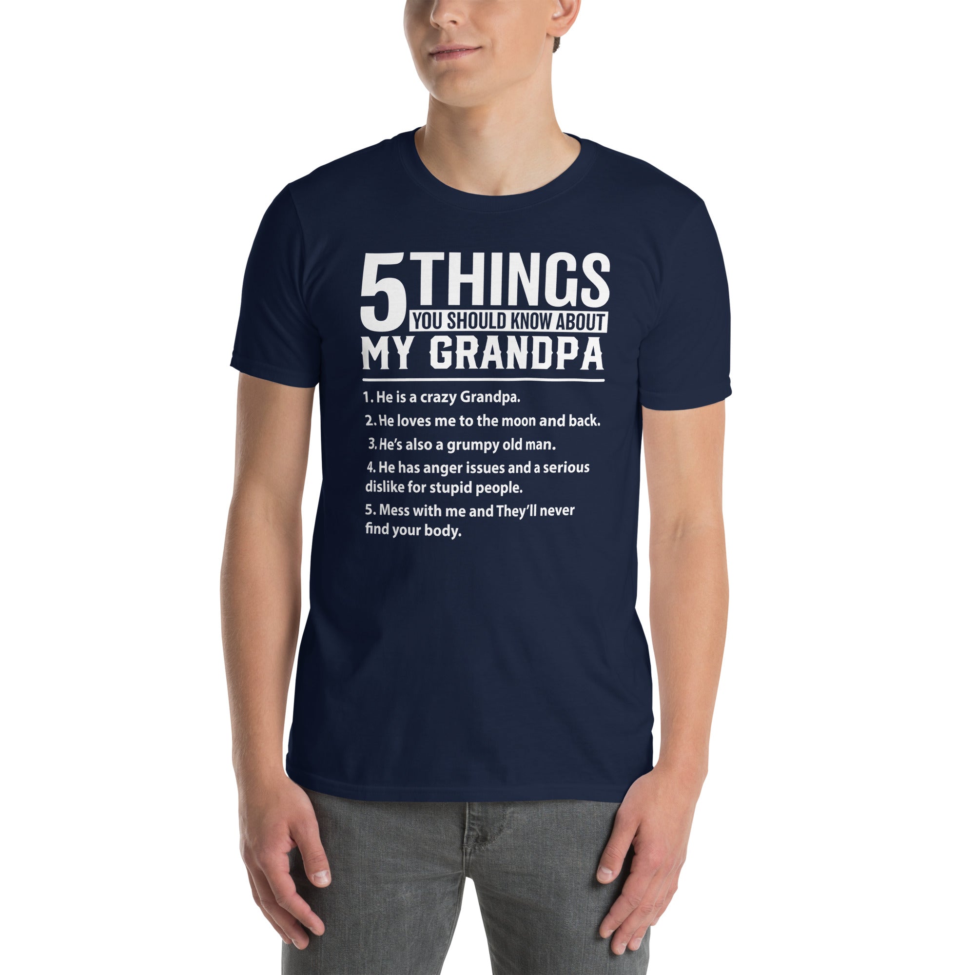 Grandpa T-Shirt | "5 Things About My Grandpa" Funny Gift - Cuccico Design