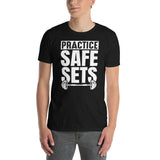 Funny Weightlifting Shirt - Practice Safe Sets Gym T-Shirt - Cuccico Design