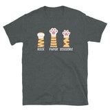 Funny Rock Paper Scissors Cat T-Shirt | Cute Paw Design - Cuccico Design