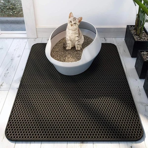 Waterproof Cat Litter Mat: Double Layer, Non-Slip, Washable - YourCatBackpack.Co