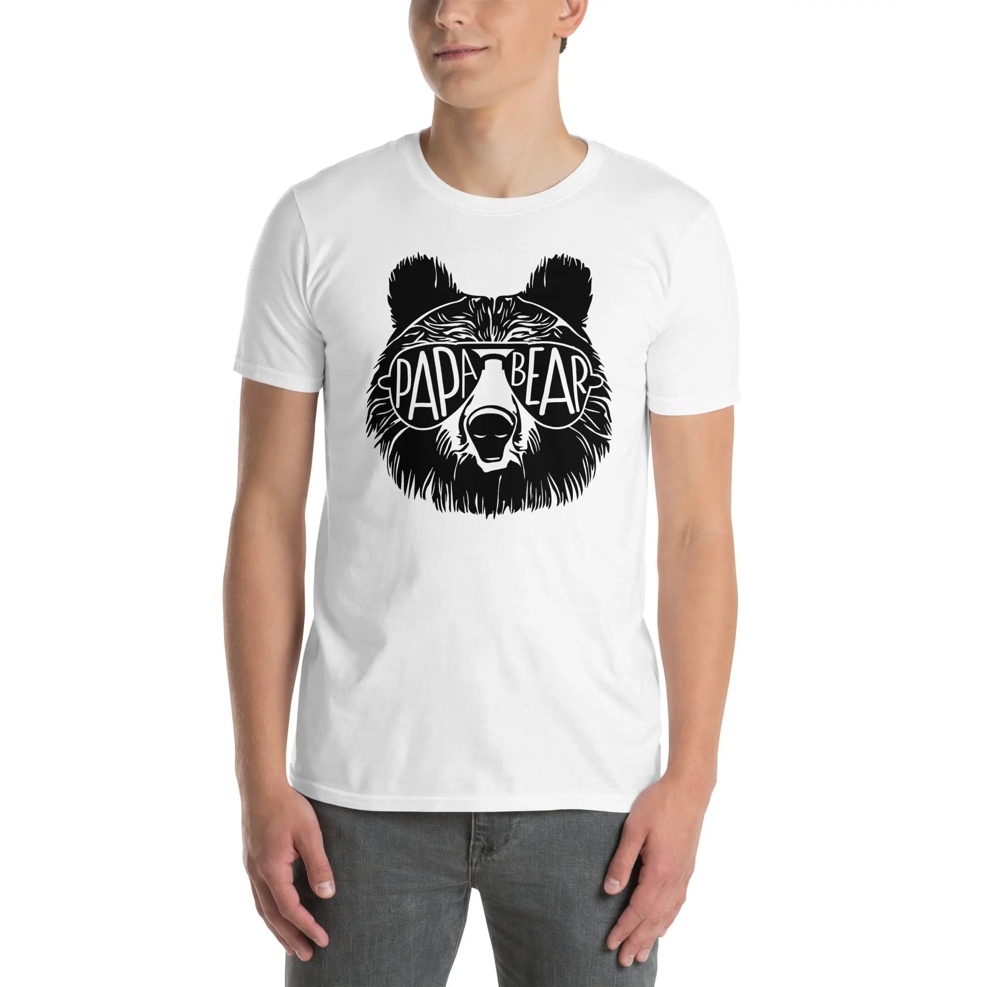 Papa Bear T-Shirt | Funny Papa Bear Face Sunglasses Gift For Dad - Cuccico Design