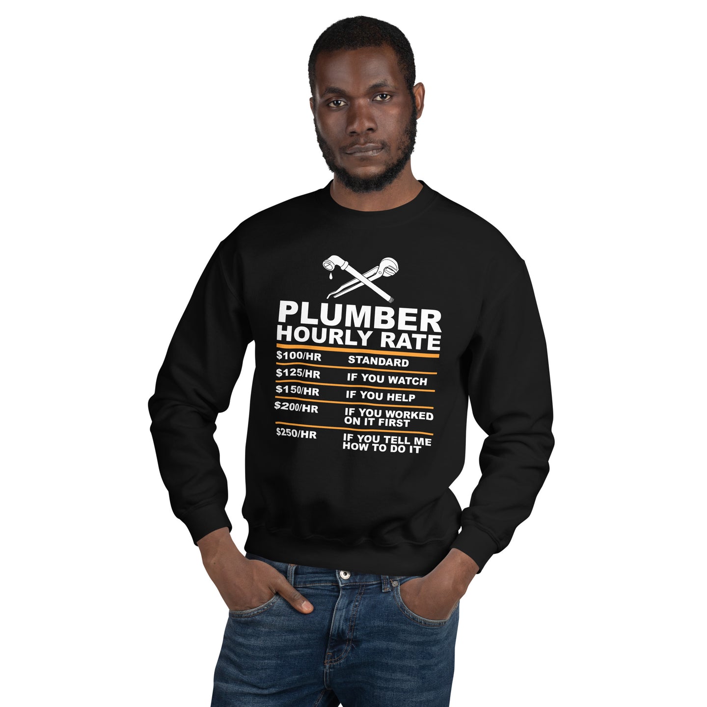Plumber Hourly Rate Funny Sweatshirt, Gift for Plumber Worker - Swearshirt gift for Plumbers (USD - US dollar) - Cuccico Design