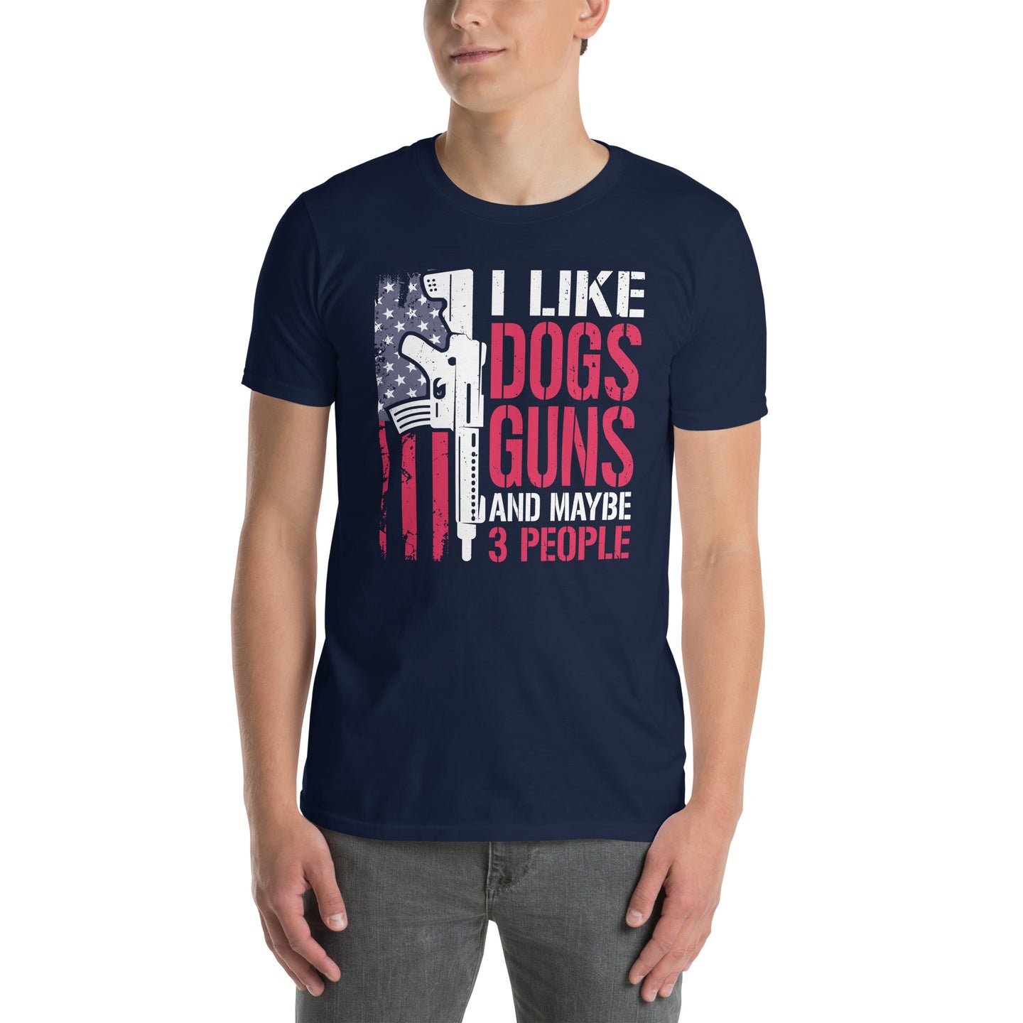 I Like Dogs Guns And Maybe 3 People T-Shirt - Funny - Cuccico Design