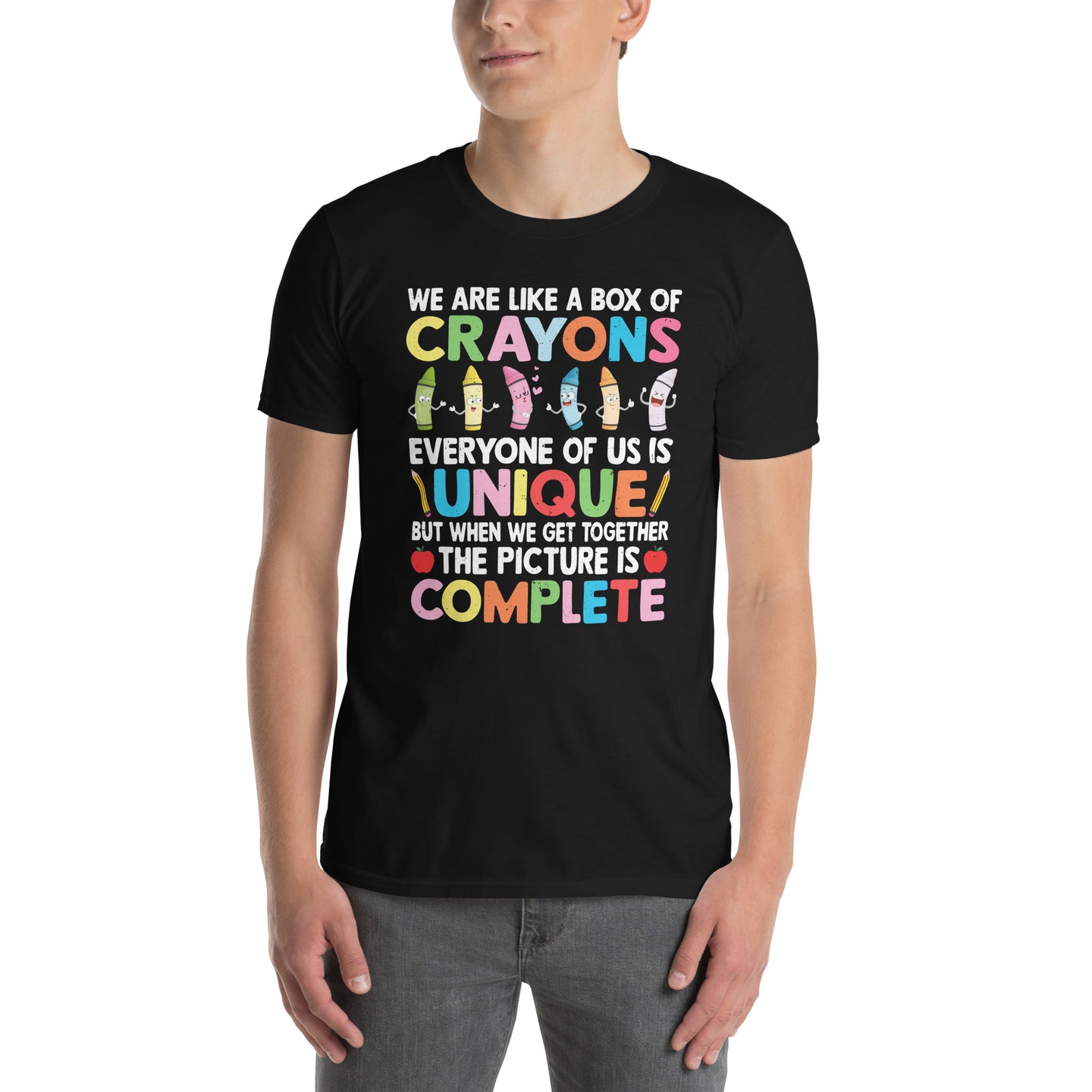 Back To School Teacher Box Of Crayons T-Shirt - Cuccico Design