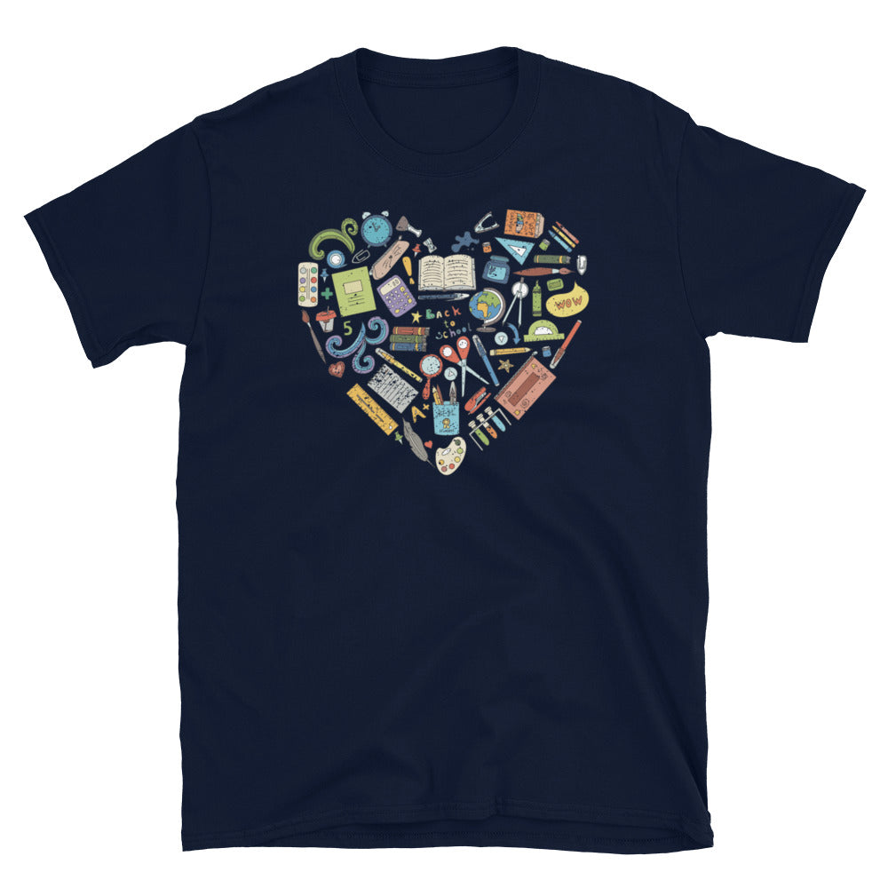 Teaching Elements Colorful Heart Unisex T-shirt - Cuccico Design