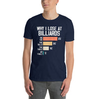 Funny Billiards Shirt - Why I Lose At Billiards Tee - Cuccico Design