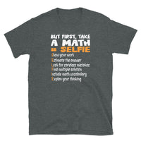 Funny Math Teacher T-Shirt: But First Take A Math Selfie - Cuccico Design