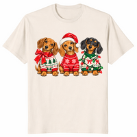 Dachshund christmas shirt in natural