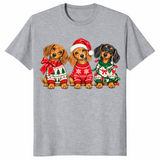 Dachshund christmas shirt in sport grey
