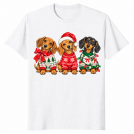 Dachshund christmas shirt in white