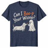Dachshund Halloween shirt in heather navy