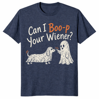 Dachshund Halloween shirt in heather navy