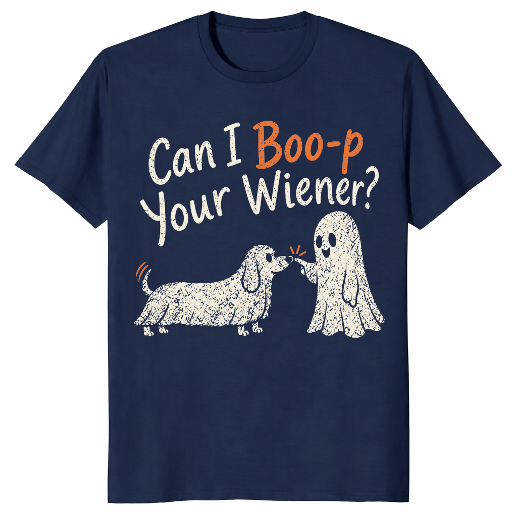Dachshund Halloween shirt in navy
