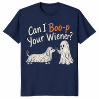 Dachshund Halloween shirt in navy
