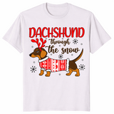 Dachshund through the snow in ice grey