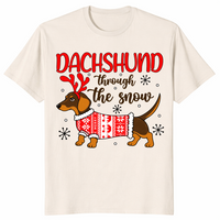Dachshund through the snow in natural