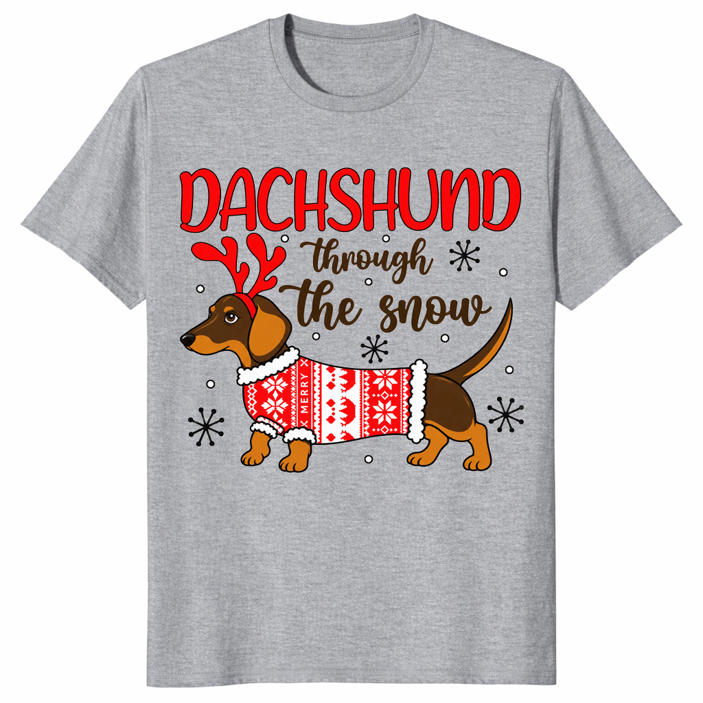 Dachshund through the snow in sport grey