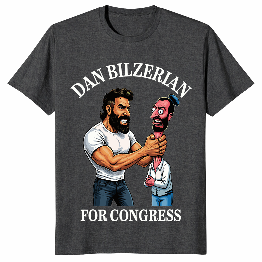 Dan Bilzerian For Congress T Shirt dark heather grey funny political tee