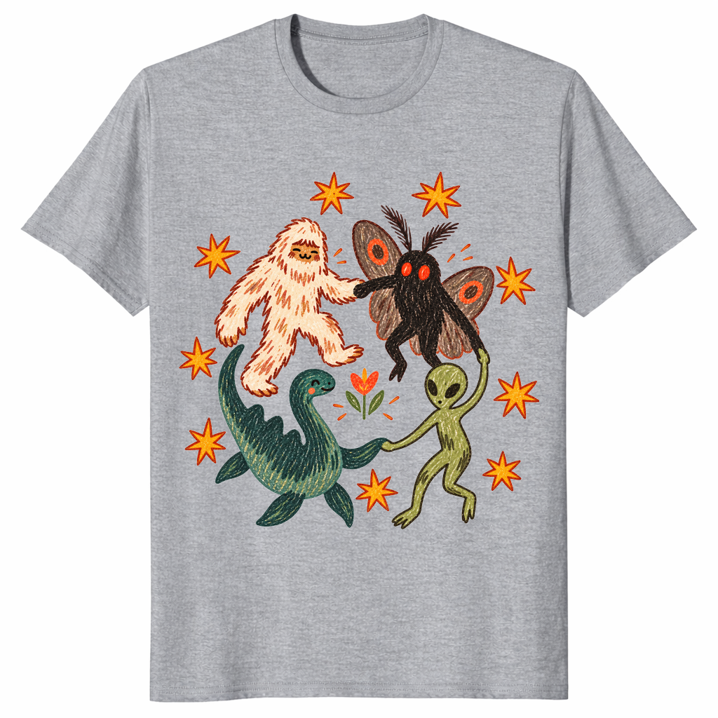 Dancing Cryptids Shirt in sport grey