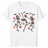 Dancing Skeleton Shirt in white