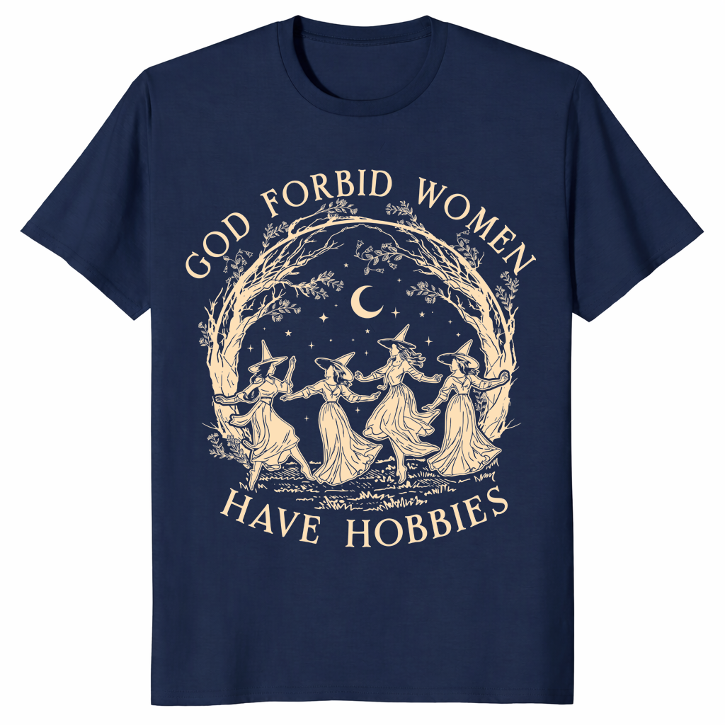 Dancing witches shirt in navy