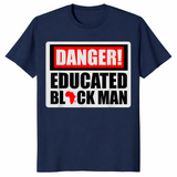 Danger Educated Black Man shirt in navy