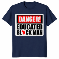 Danger Educated Black Man shirt in navy