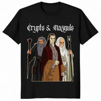 Dark fantasy wizard shirt in black