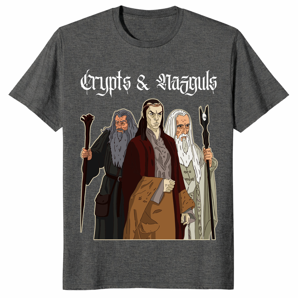 Dark fantasy wizard shirt in dark heather