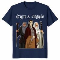 Dark fantasy wizard shirt in navy