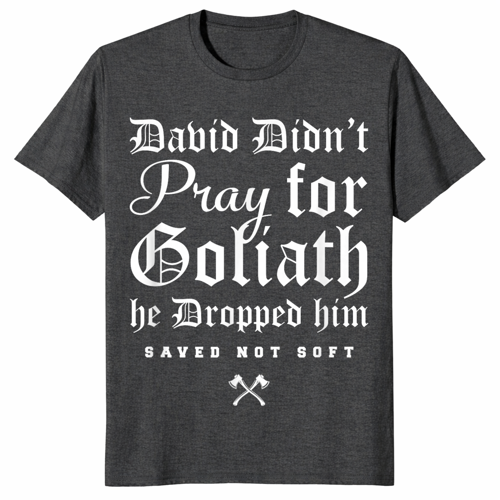 David and Goliath shirt in dark heather grey