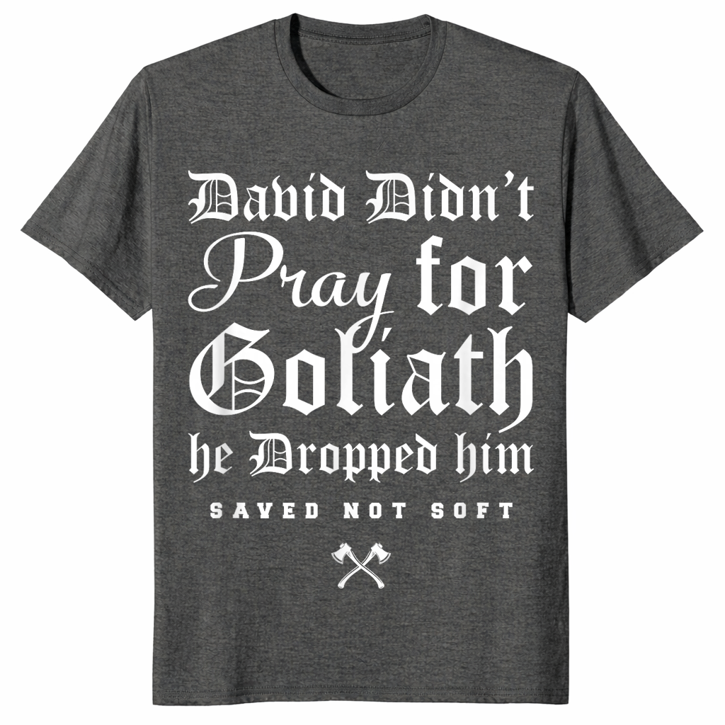 David and Goliath shirt in dark heather