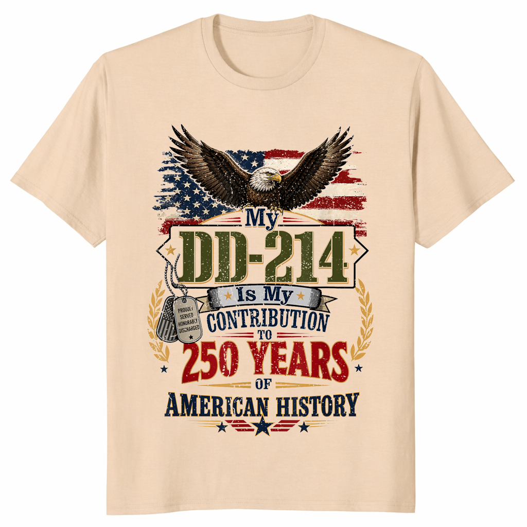 My DD-214 Is My Contribution | US Veteran 250th Anniversary Shirt | Cuccico