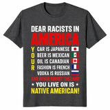 Dear Racists in America Native American Land Message T-Shirt | Cuccico