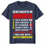 Dear Racists in America Native American Land Message T-Shirt | Cuccico