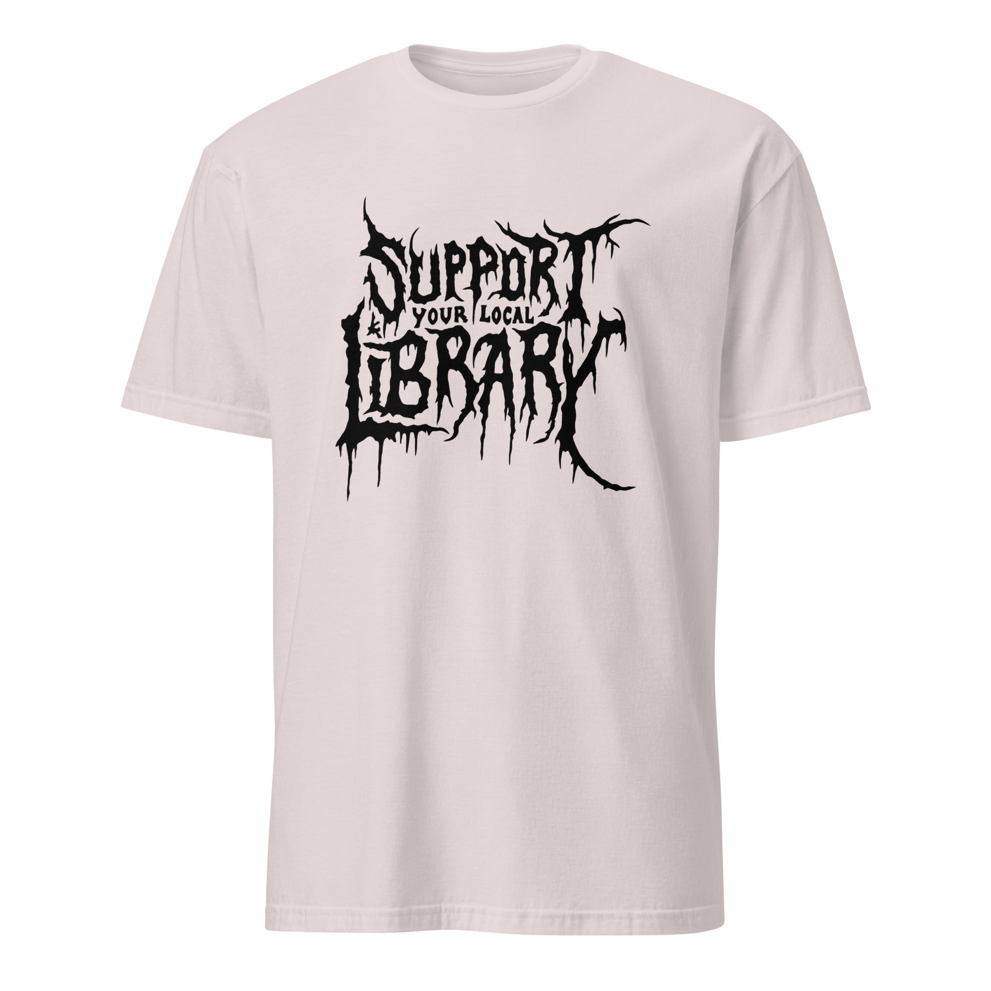 Ice Grey Death Metal Print T-Shirt featuring Support Your Local Library by Cuccico