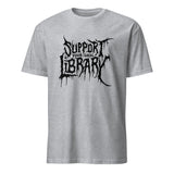 Sport Grey Death Metal Print T-Shirt featuring Support Your Local Library by Cuccico