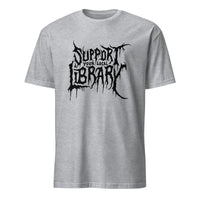 Sport Grey Death Metal Print T-Shirt featuring Support Your Local Library by Cuccico