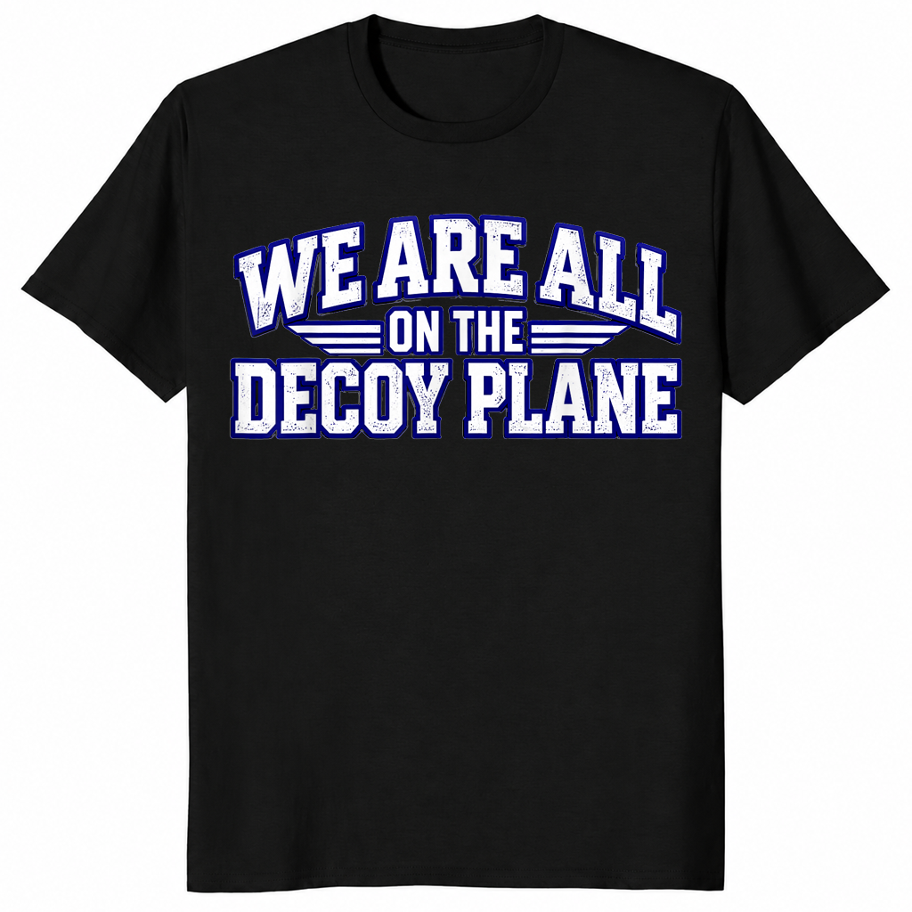 Decoy plane shirt in black, front view