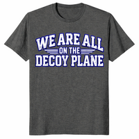 Decoy plane shirt in dark heather, front view