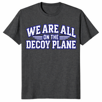 Decoy plane shirt in dark heather grey, front view