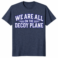 Decoy plane shirt in heather navy, front view