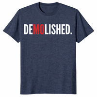 Heather navy Demolished Mo Baller game day shirt for baseball fans