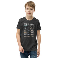 Youth Shark T-Shirt: Types of Sharks Graphic Tee - Cuccico Design