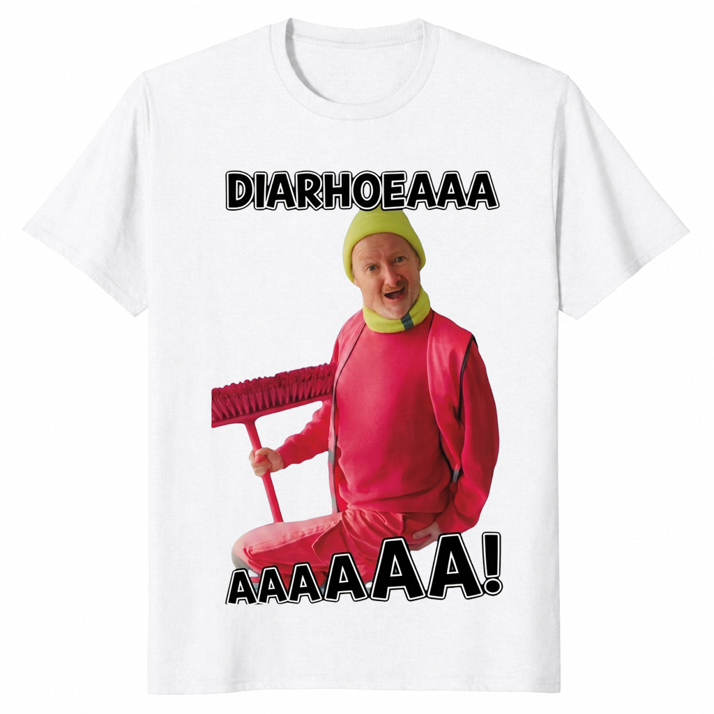 Diarrhoea man shirt white