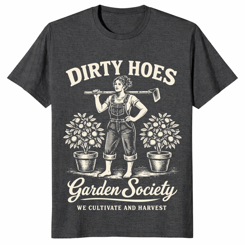 Dirty hoes garden shirt in dark heather grey