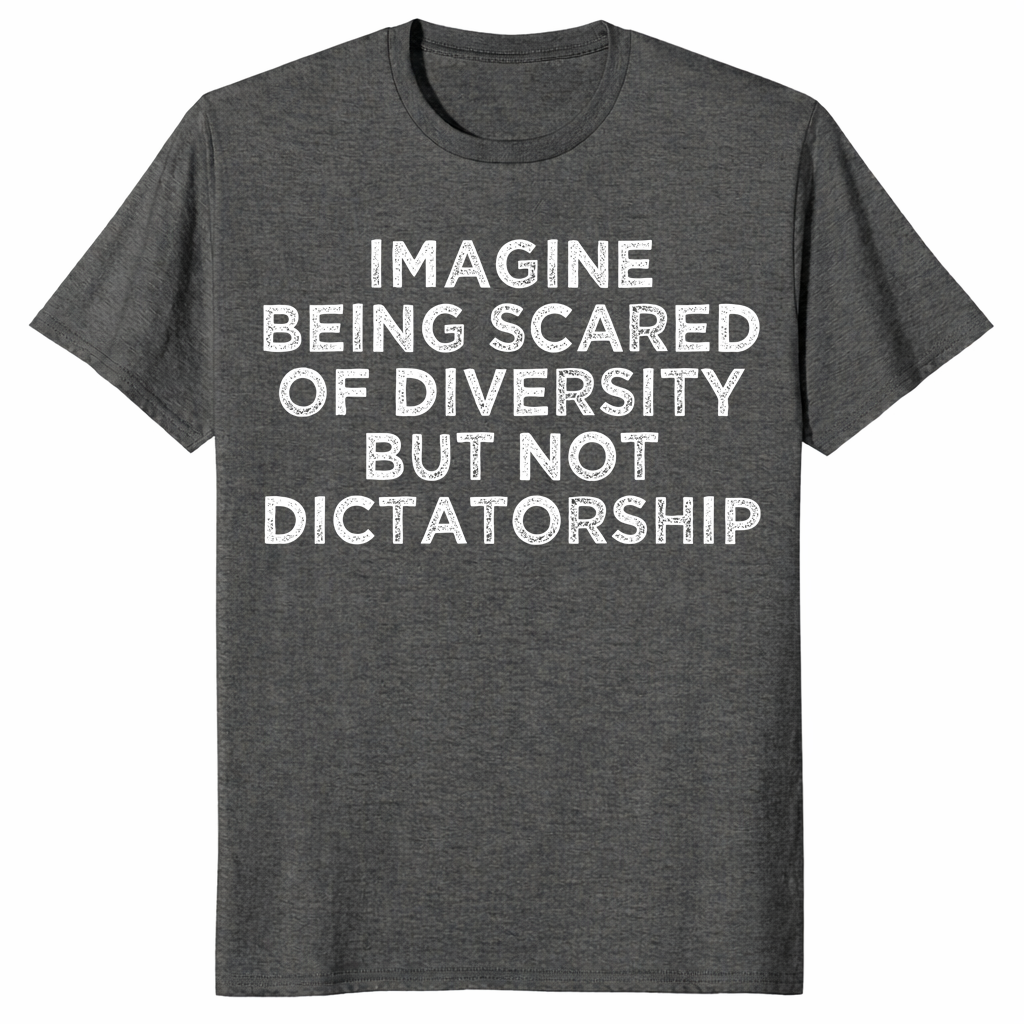 Diversity not dictatorship shirt in dark heather
