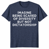 Diversity not dictatorship shirt in heather navy